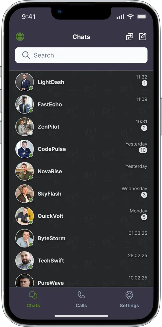 WeWe3 chat list